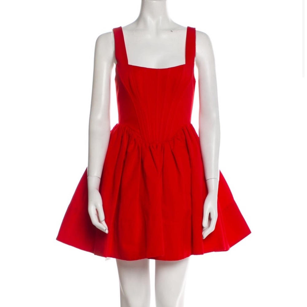 Red staud mini dress